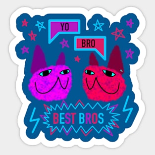 Fuzzy Cats Best Bros Sticker